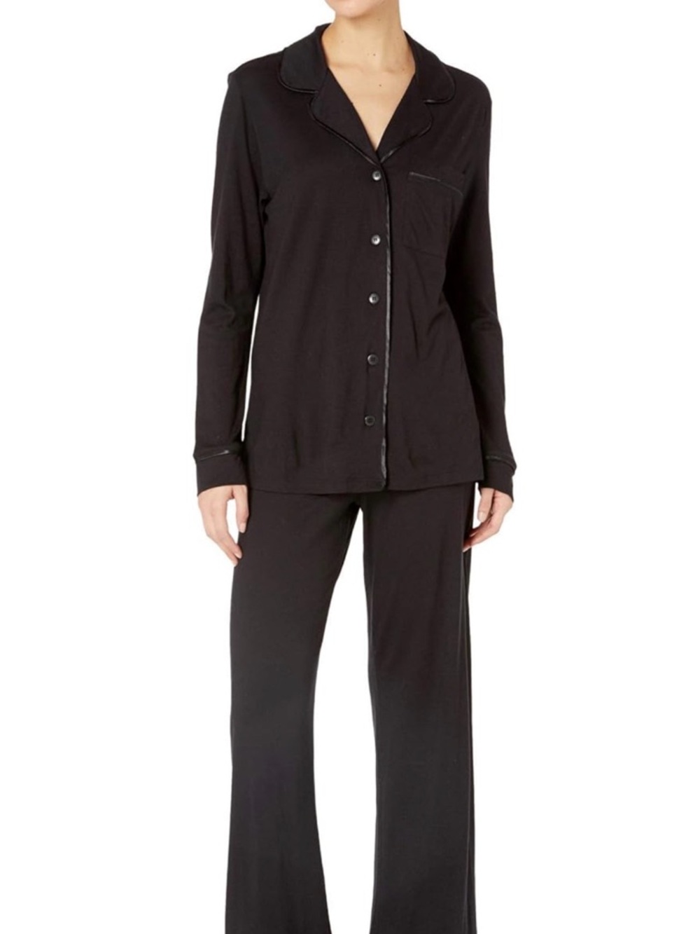 Cosabella Black Pajama Set Supima Cotton Modal Button Down Lounge Size PL